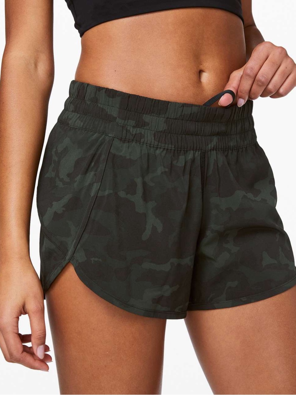 Lululemon Tracker Green Camo Shorts
